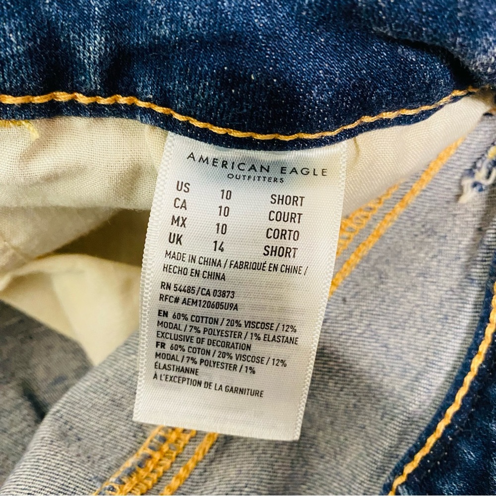 American Eagle Womens Medium Blue Washed Hi Rise Jegging Crop Jeans Size 10 - Picture 4 of 7